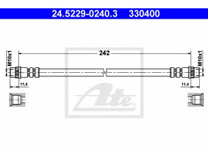 ATE 24.5229-0240.3 stabdžių žarnelė 
 Stabdžių sistema -> Stabdžių žarnelės
4806 93, 77 04 001 950, 77 04 003 549