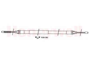 BENDIX 432829B trosas, stovėjimo stabdys 
 Stabdžių sistema -> Valdymo svirtys/trosai
4745N4