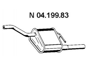 EBERSPÄCHER 04.199.83 galinis duslintuvas 
 Išmetimo sistema -> Duslintuvas
1 061 959, 1 121 646, 1 230 586