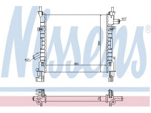NISSENS 62005 radiatorius, variklio aušinimas 
 Aušinimo sistema -> Radiatorius/alyvos aušintuvas -> Radiatorius/dalys
1231795, 1361841, 1S5H 8005 BA