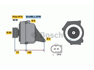 BOSCH 0 986 041 760 kintamosios srovės generatorius 
 Elektros įranga -> Kint. sr. generatorius/dalys -> Kintamosios srovės generatorius
000 150 06 50, 000 150 06 50 80