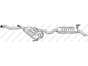 BOSAL 286-239 galinis duslintuvas 
 Išmetimo sistema -> Duslintuvas
46 432 518, 46 447 595, 46 465 384