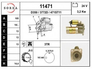 EAI 11471 starteris
23300C6801, 23300C8703, 23300C8704