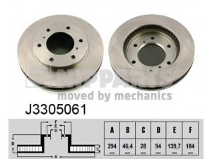 NIPPARTS J3305061 stabdžių diskas 
 Stabdžių sistema -> Diskinis stabdys -> Stabdžių diskas
MN102276