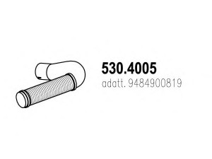 ASSO 530.4005 lanksti žarna, išmetimo sistema 
 Išmetimo sistema -> Išmetimo vamzdžiai
9484900819