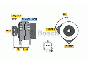 BOSCH 0 986 046 240 kintamosios srovės generatorius 
 Elektros įranga -> Kint. sr. generatorius/dalys -> Kintamosios srovės generatorius
5702 C2, 5702 E1, 5702 E2, 5702 E3