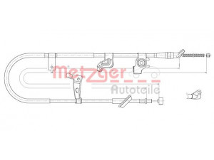 METZGER 17.5061 trosas, stovėjimo stabdys 
 Stabdžių sistema -> Valdymo svirtys/trosai
71742845, 54402-79J00