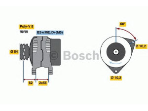 BOSCH 0 124 515 085 kintamosios srovės generatorius 
 Elektros įranga -> Kint. sr. generatorius/dalys -> Kintamosios srovės generatorius