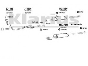 KLARIUS 600437U išmetimo sistema 
 Išmetimo sistema -> Išmetimo sistema, visa