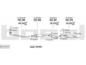 BOSAL 090.092.50 išmetimo sistema 
 Išmetimo sistema -> Išmetimo sistema, visa