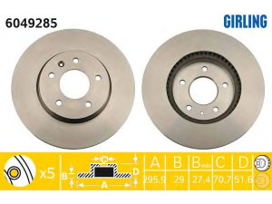 GIRLING 6049285 stabdžių diskas 
 Dviratė transporto priemonės -> Stabdžių sistema -> Stabdžių diskai / priedai
20955857, 48008848, 4801850, 4808848