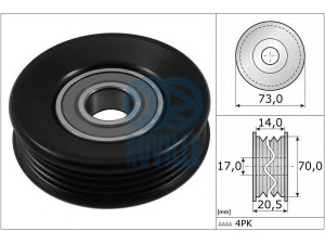 RUVILLE 56985 įtempiklio skriemulys, V formos rumbuotas diržas 
 Diržinė pavara -> V formos rumbuotas diržas/komplektas -> Įtempiklio skriemulys
38942-P01-003, 38942-P2K-T01, 38942-P3F-003