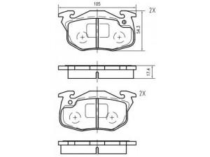 VEMA K420102 stabdžių trinkelių rinkinys, diskinis stabdys 
 Techninės priežiūros dalys -> Papildomas remontas
425102, 425120, 425263, 425264