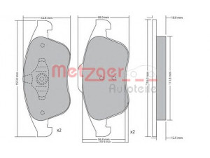 METZGER 1170672 stabdžių trinkelių rinkinys, diskinis stabdys 
 Techninės priežiūros dalys -> Papildomas remontas
4106 000 11R, 4106 050 55R, 4106 075 85R