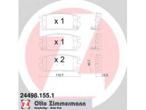 ZIMMERMANN 24498.155.1 stabdžių trinkelių rinkinys, diskinis stabdys 
 Techninės priežiūros dalys -> Papildomas remontas
1605123, 96626076
