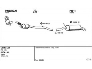 FENNO CI715 išmetimo sistema 
 Išmetimo sistema -> Išmetimo sistema, visa