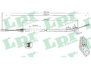 LPR C0444B trosas, stovėjimo stabdys 
 Stabdžių sistema -> Valdymo svirtys/trosai
6674204785