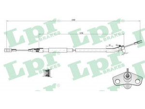 LPR C0442B trosas, stovėjimo stabdys 
 Stabdžių sistema -> Valdymo svirtys/trosai
9014202885