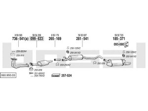 BOSAL 060.950.03 išmetimo sistema 
 Išmetimo sistema -> Išmetimo sistema, visa