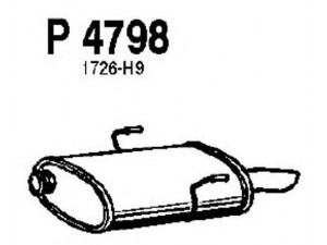 FENNO P4798 galinis duslintuvas 
 Išmetimo sistema -> Duslintuvas
1726-AQ, 1726-CX, 1726-H9, 1726-V6