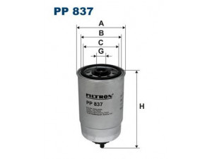 FILTRON PP837 kuro filtras 
 Filtrai -> Kuro filtras
1772175143, 116760469600, 116760469601