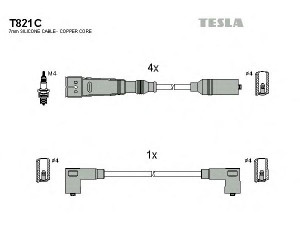 TESLA T821C uždegimo laido komplektas 
 Kibirkšties / kaitinamasis uždegimas -> Uždegimo laidai/jungtys