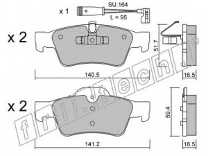 fri.tech. 584.1W stabdžių trinkelių rinkinys, diskinis stabdys 
 Techninės priežiūros dalys -> Papildomas remontas