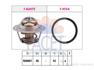 FACET 7.8207 termostatas, aušinimo skystis 
 Aušinimo sistema -> Termostatas/tarpiklis -> Thermostat