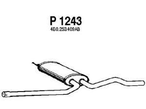 FENNO P1243 vidurinis duslintuvas 
 Išmetimo sistema -> Duslintuvas
4B0253409, 4B0253409AB, 4B0253409CF