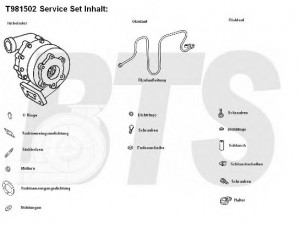 BTS Turbo T981502 kompresorius, įkrovimo sistema 
 Išmetimo sistema -> Turbokompresorius