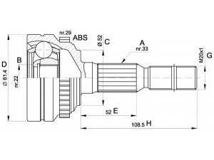 OPEN PARTS CVJ5432.10 jungčių komplektas, kardaninis velenas 
 Ratų pavara -> Sujungimai/komplektas
0374351, 374351, 90538428