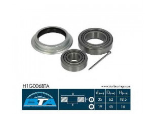 BTA H1G006BTA rato guolio komplektas 
 Ašies montavimas/vairavimo mechanizmas/ratai -> Rato stebulė/montavimas -> Rato guolis
5 025 899