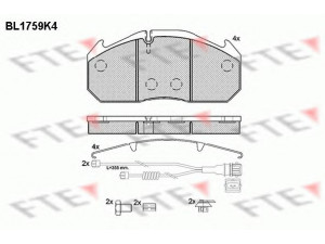 FTE BL1759K4 stabdžių trinkelių rinkinys, diskinis stabdys 
 Techninės priežiūros dalys -> Papildomas remontas