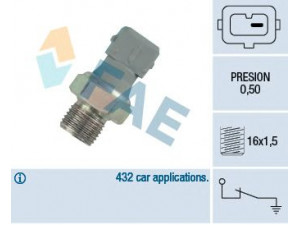 FAE 12460 alyvos slėgio jungiklis 
 Variklis -> Variklio elektra
96.026.617, 9618305780, 25240-6F900