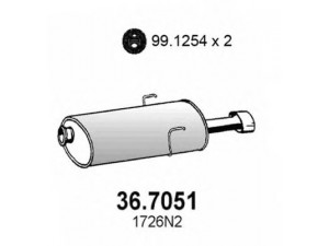 ASSO 36.7051 galinis duslintuvas 
 Išmetimo sistema -> Duslintuvas
1726N2, 1726NX, 1726P6, 1726S5