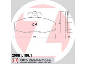 ZIMMERMANN 20861.180.1 stabdžių trinkelių rinkinys, diskinis stabdys 
 Techninės priežiūros dalys -> Papildomas remontas
1 661 468, 5 018 981, 115 430 261