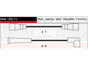 DELCO REMY DRL15 uždegimo laido komplektas 
 Kibirkšties / kaitinamasis uždegimas -> Uždegimo laidai/jungtys