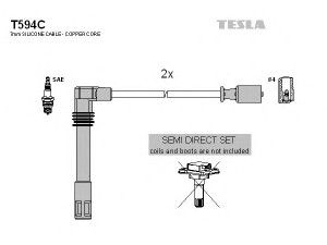 TESLA T594C uždegimo laido komplektas 
 Kibirkšties / kaitinamasis uždegimas -> Uždegimo laidai/jungtys
058905409A
