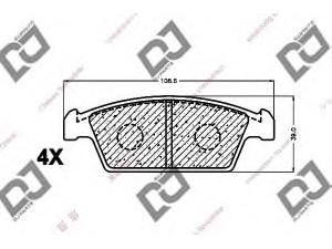 DJ PARTS BP1292 stabdžių trinkelių rinkinys, diskinis stabdys 
 Techninės priežiūros dalys -> Papildomas remontas
1A61-33-280B, 1A6133280B, A001-33-625