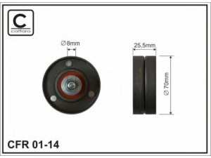 CAFFARO 01-14 kreipiantysis skriemulys, V formos rumbuotas diržas 
 Diržinė pavara -> V formos rumbuotas diržas/komplektas -> Laisvasis/kreipiamasis skriemulys
6453.KH, 500346226, 500346226, 504106751