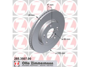 ZIMMERMANN 285.3507.00 stabdžių diskas 
 Dviratė transporto priemonės -> Stabdžių sistema -> Stabdžių diskai / priedai
51712-26000, 51712-3B000