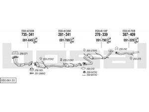 BOSAL 050.061.51 išmetimo sistema 
 Išmetimo sistema -> Išmetimo sistema, visa