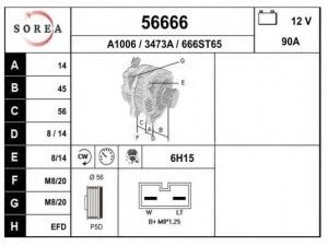 EAI 56666 kintamosios srovės generatorius 
 Elektros įranga -> Kint. sr. generatorius/dalys -> Kintamosios srovės generatorius
028903026A