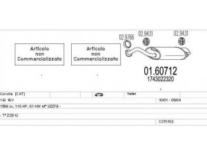 MTS C370102001779 išmetimo sistema 
 Išmetimo sistema -> Išmetimo sistema, visa