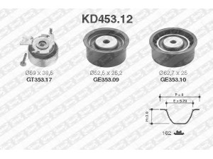 SNR KD453.12 paskirstymo diržo komplektas 
 Techninės priežiūros dalys -> Papildomas remontas
1606281, 5636427, 5636455, 636654
