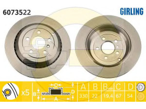 GIRLING 6073522 stabdžių diskas 
 Dviratė transporto priemonės -> Stabdžių sistema -> Stabdžių diskai / priedai
1644230612, 1644231112, 1644231312