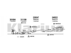 KLARIUS 720655E išmetimo sistema 
 Išmetimo sistema -> Išmetimo sistema, visa