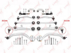 LYNXauto C5020LRK pakabos komplektas 
 Ašies montavimas/vairavimo mechanizmas/ratai -> Valdymo svirtis/pasukamosios svirties sujungimas -> Vairo trauklės (valdymo svirtis, išilginis balansyras, diago
8D0 498 998