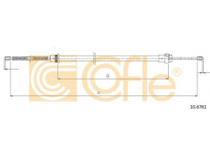 COFLE 10.6761 trosas, stovėjimo stabdys 
 Stabdžių sistema -> Valdymo svirtys/trosai
7700812520