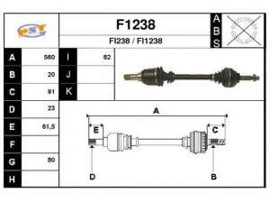 SNRA F1238 kardaninis velenas